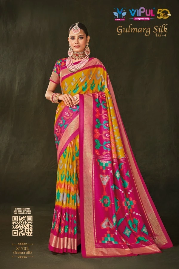 Vipul Gulmarg Silk Vol 4 Beautiful Silk Wholesale Silk Sarees Catalog — Wholesale Sarees, MPA wholesale from Surat — view 12